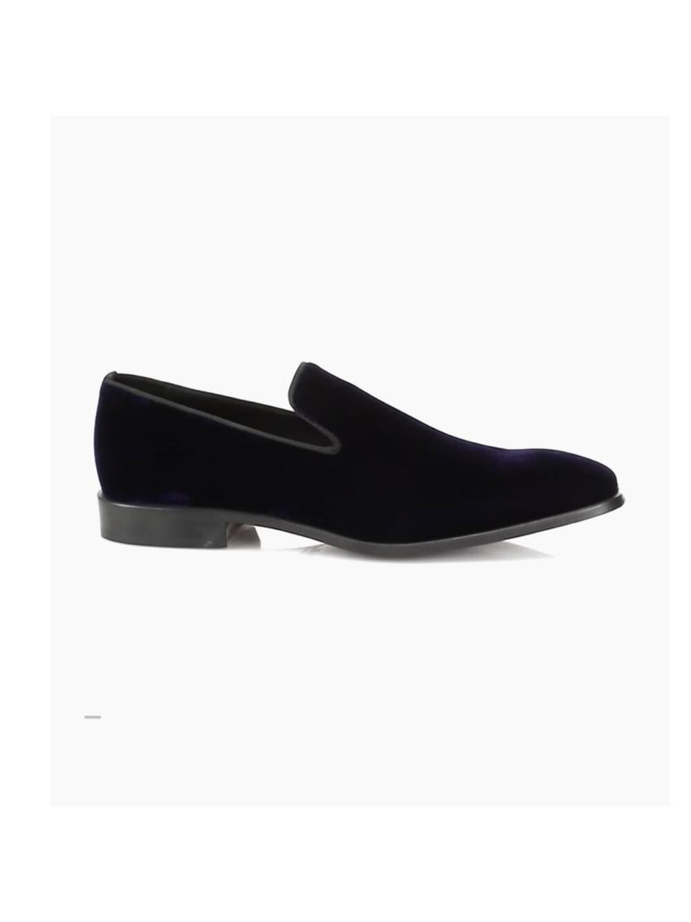 Saks Fifth Avenue COLLECTION Men's Size 9.5 Black Velvet Loafers Almond Toe NEW